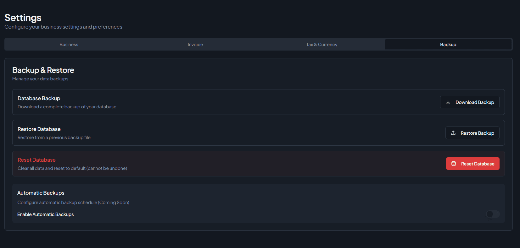 Database Backup & Restore